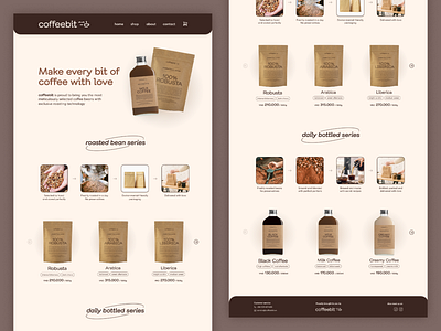 coffeebit | Coffee Store Ecommerce Web UI Design branding coffee design ecommerce landing page menu store ui web