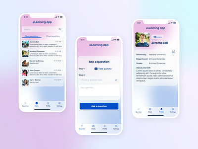 Design of e-learning app