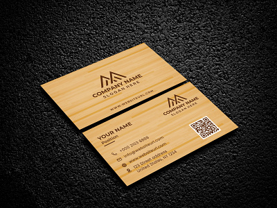 Wooden Business Card design template business card company card creative business card design name card visiting card wooden business card