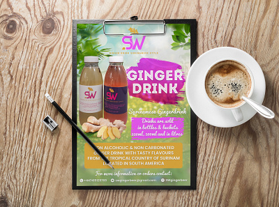 Ginger Drink Flyer Design brochure design business flyer design flyer designs ginger drink graphic design poster