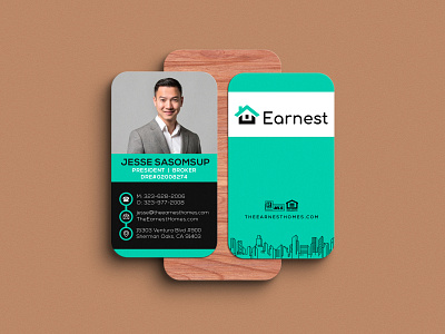 Real Estate Broker Business Card Design business card business card design graphic design modern business card professional business card real estate vertical business card