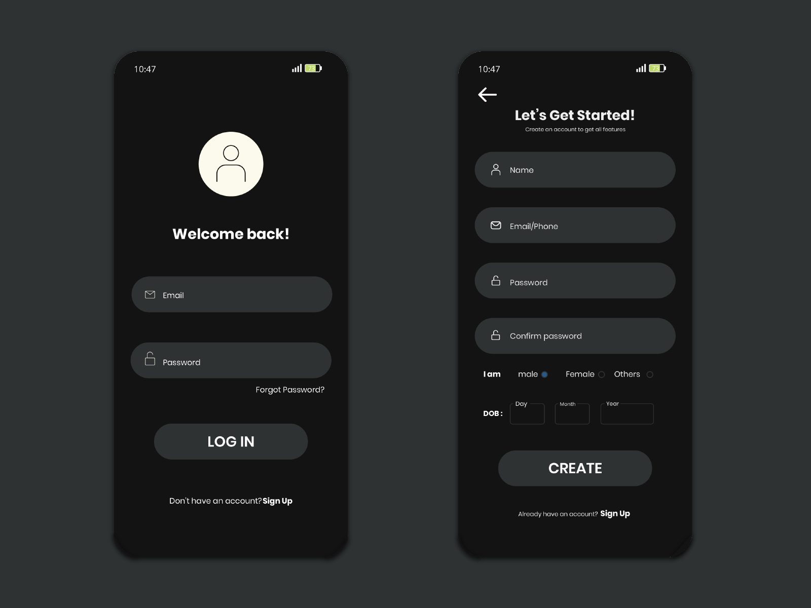 Dark mobile App Ui by Sivarenjan on Dribbble