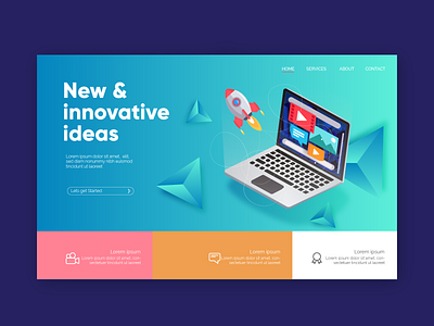 Creative Landing Page app branding design ecommerce graphic design illustration ui vector