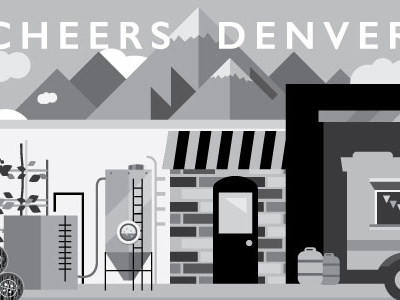 B+W Denver Passport bw design illustration vector