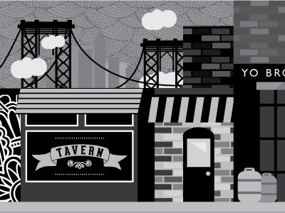 yo brooklyn black and white design illustration web