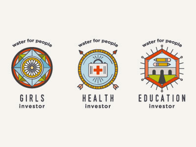 Water Investor Badges illustration logo non profit water