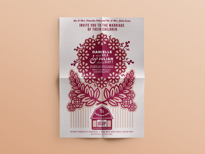 screenprintin' weddin' illustration ink invite