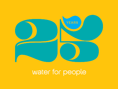 25 years anniversary logo nonprofit water for people