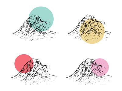 dem mountains! comp logo mountains sketch