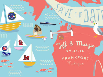 Jeff & Margie design michigan save the date wedding