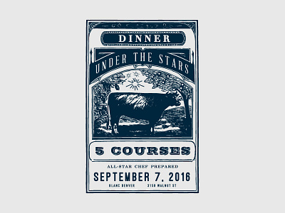 dinner under stars denver farm food label vintage