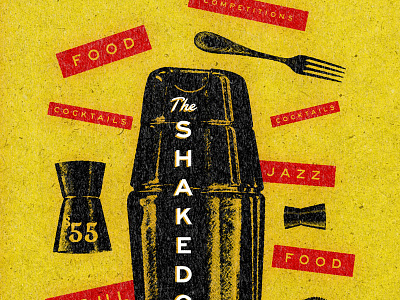 shakedown poster drinks food illustration typography vintage