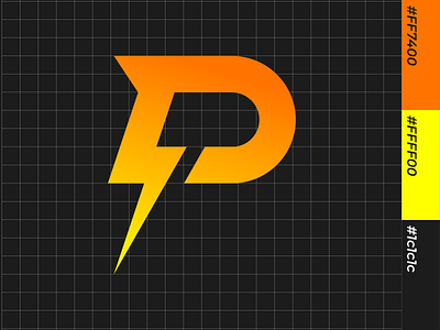 P Thuder Logo light logo logo design orange logo p logo thunder logo