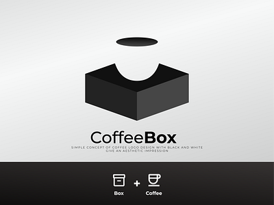 Coffee Box (Logo Design) bnw box box coffee box logo coffee coffee box coffee logo design illustration logo logo design monocrome