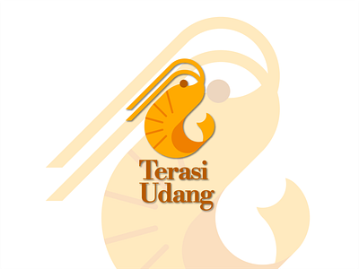 Terasi Udang (Shrimp paste) branding design food logo for sale illustration logo logo design orange restourant logo shrimp