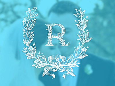 Rooney wedding logo laurels r vintage wedding logo