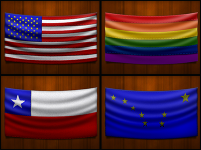 Four Flags alaska benny benson chile flag gay lgbt pride rainbow states united usa