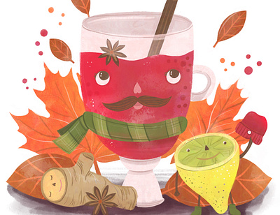 Autumn 🍂 autumn drink fruit illustration kids art kids books procreate procreate app procreate art watercolor