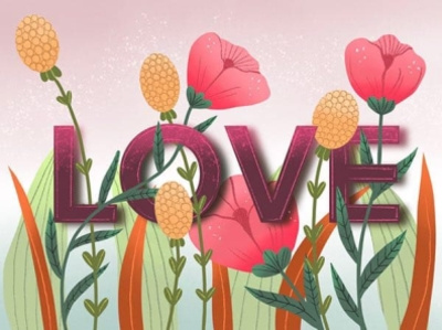 LOVE lettering logotype love lover цветы