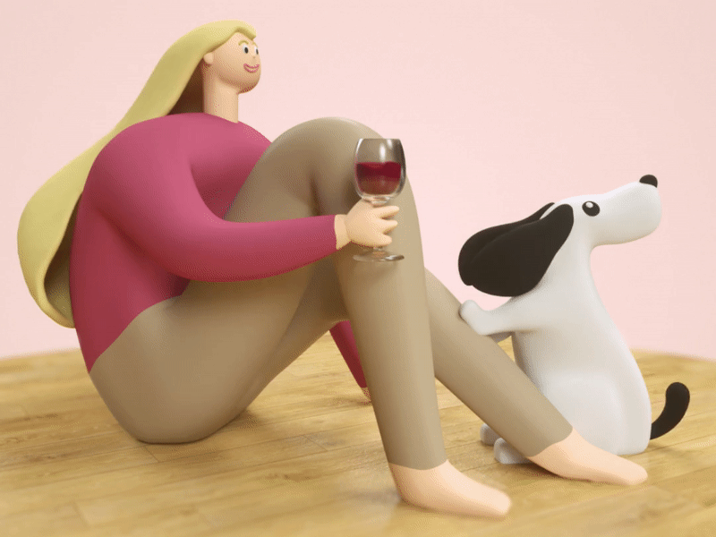 Stay home relaxed 3d cinema4d motion octane wine