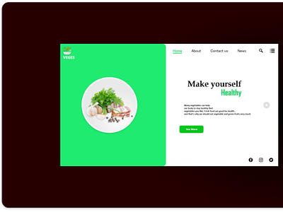 VEGES webpage landing design