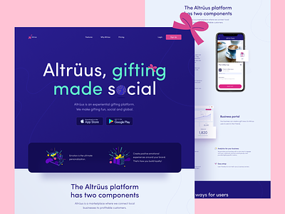 Website for Altrüus Gifting Platform