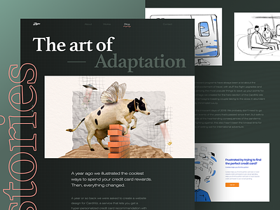 New Blog Article - The Art of Adaptation 2020 adaptability art article blog bold brutal collage dark design experience unconventional web website wow