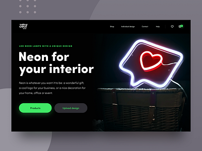 Website Design for Neon Startup accent bright colors dark data visualization experience experiment experimental futuristic interior design iridescent neon product promo startup ui ux web design website zajno