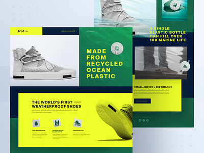 Promo Website for Eco-Friendly Shoes bright colors data visualization environment experience experiment experimental green grid innovative layout neat composition product progressive promo website recycle startup ui ux web design whitespace utilization zajno
