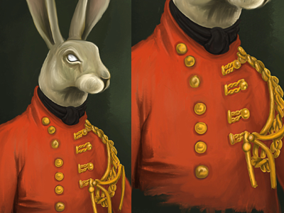 Rabbit in uniform Rebound drawing illustration