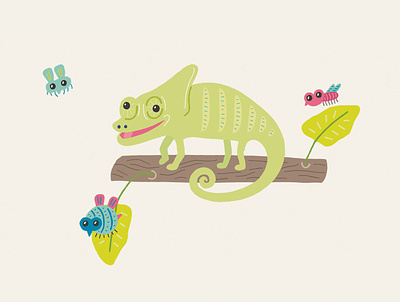 Chameleon illustration chaleleon illustration chameleon vector vector illustration