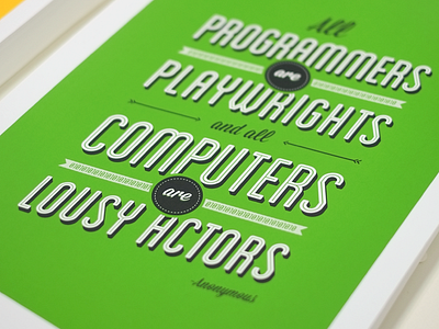 Final version of "Programmers" poster poster quote screenprint type typography