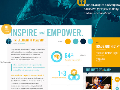 Style Tile for music advocacy website bluenote styletile typography