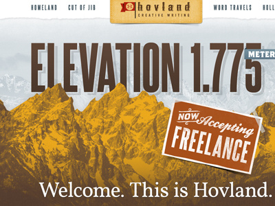 This Is Hovland - Home Page parallax type typography web web site
