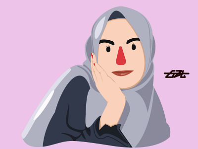 Girl with hijab avatar avatar icons character hijab muslim potrait art vectorart