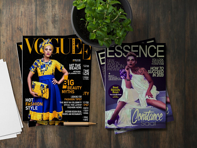 Vogue vs Essence Challenge Magazine Layout Design espere camino magazine magazine ad magazine cover magazine design magazine illustration warten weg