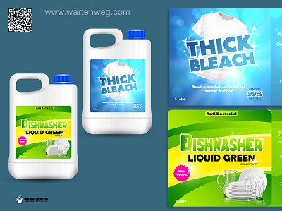 Thick Bleach and Dishwasher Labels Design espere camino label design label packaging labeldesign product design sticker design warten weg