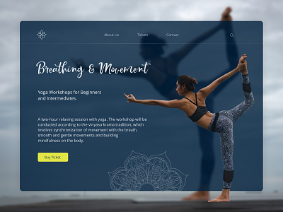 Yoga Workshops concept design graphic design landing page minimal ui ux workshop yoga