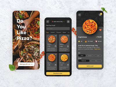 Do You Like Pizza? application colorful dashboard delivery food design fast food graphic design mobile app mobile design mobile ui pizza salads ui ux