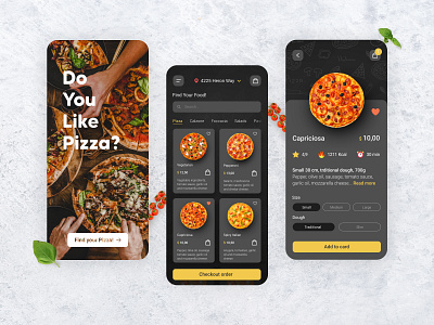 Do You Like Pizza? application colorful dashboard delivery food design fast food graphic design mobile app mobile design mobile ui pizza salads ui ux
