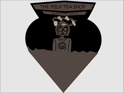 Milk tea shop logo design character drink illustration logo milk tea shop tea