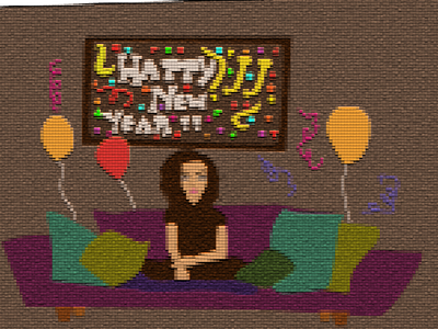 Happy New Year bifl the series character illustration party party aftermath