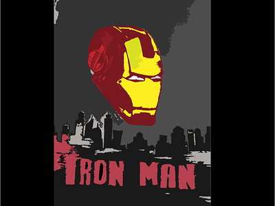 Iron Man Poster city illustration iron man iron man mask ironman mask poster poster design saving city