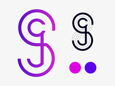 Creative ''J,S,C'' letter gradient logo.