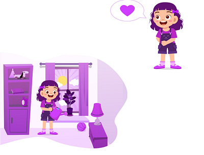 The girl who loves purple adobe illustrator design illustration painting vector