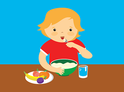 Children's breakfast 2d art design illustration vector