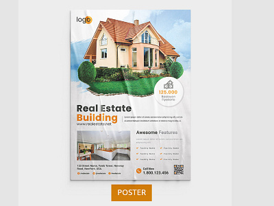 Real Estate Flyer or Poster advertisement advertising agency agent broker commercial flyer home house leaflet lease loan magazine marketing mortgage negotiator newspaper open postcard poster