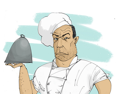 Chef illustration artwork chef design drawing editorial food art food illustration icon illustration people sketch
