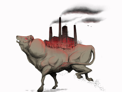Industrial agriculture artwork conceptual art design drawing editorial illustration illustration