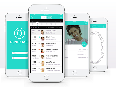 Dentist Assistent app appointment clean dentist documentation ios 9 list medical planner scheduling ui ux